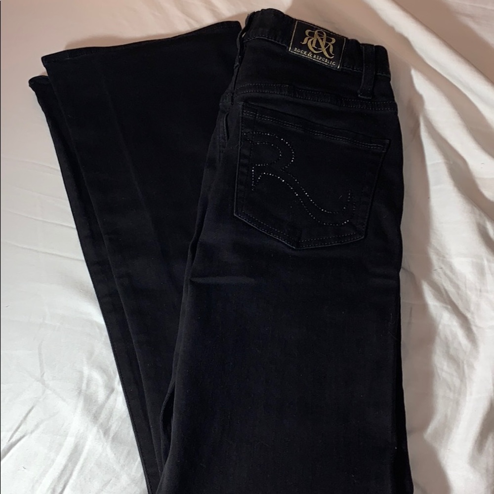 Rock & Republic Black Flare Jeans (6)